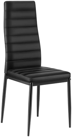 VEVOR Modern Dining Room Accent Chairs Set of 4, Upholstered Leather Side Cha...