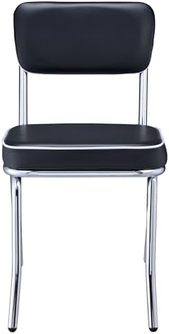 Coaster Home Furnishings Retro Set of 2 Open Back Dining Side Chairs Faux Lea...