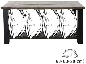 Grand patio Outdoor 40" Coffee Table with Wicker Storage Shelf