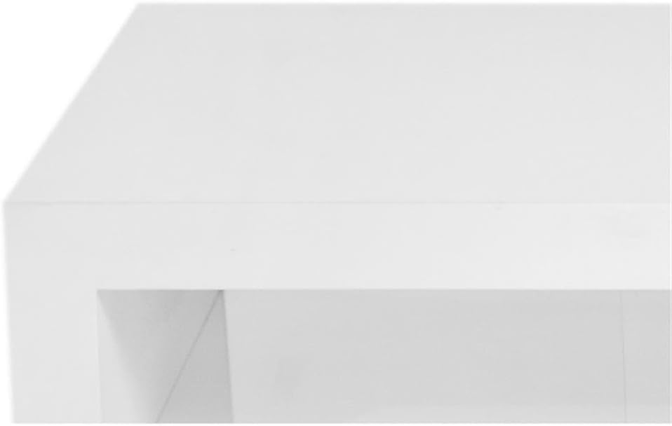 Pemberly Row 2-Piece Coffee Table Set, Wood and Glass Frames, White Lacquer F...