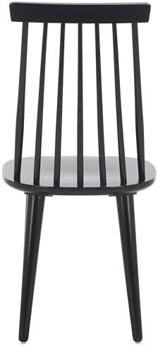 SAFAVIEH Burris Wood Accent Chair Set of 2, 17.7" Seat Black AMH8511A