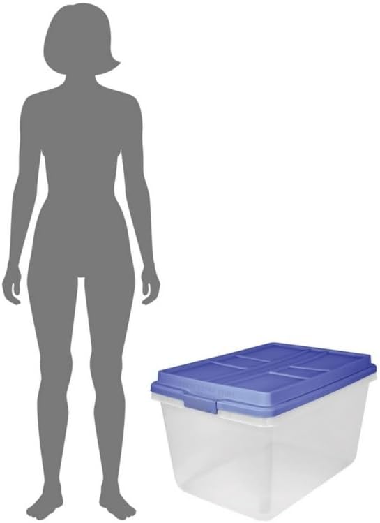 72 Qt Clear Plastic Storage Bin with Latch Lid, Heavy Duty Stackable Tote | 7...
