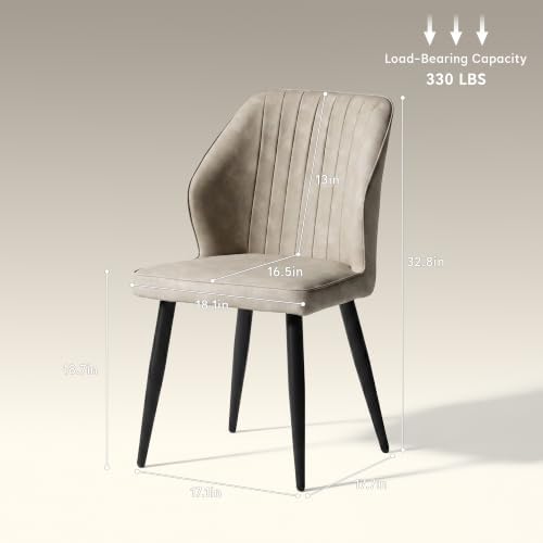 CLIPOP Faux Leather Dining Chairs Set of 2, Leather Dining Chairs, Mid-Centur...