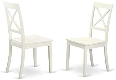 East West Furniture DLBO3-WHI-W 3 Piece Dining Room Table Set Contains a Roun...