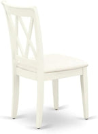 East West Furniture DOCL7-LWH-C 7 Piece Kitchen Table & Chairs Set Consist of a Rectangle Dining Table with Butterfly Leaf and 6 Linen Fabric Dining Room Chairs, 42x78 Inch, Linen White