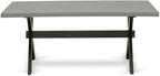 East West Furniture X697MZ650-7 7 Piece Dining Room Set Consist of a Rectangle Dining Table with X-Legs and 6 Dark Gotham Grey Linen Fabric Upholstered Chairs, 40x72 Inch, Multi-Color
