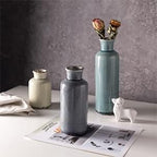 Small Ceramic Vase Set of 3, Wide Mouth Color Vases Bulk Lot for Boho, Flower, Centerpieces, Farmhouse Pampas Grass, Living Room, Bedroom, Home Decor and Dining Table Decoration, Brown