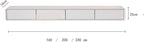 Floating TV Stand Floating TV Unit 62/78/94'' Wall Mounted TV Cabinet Wooden Entertainment Media Console Center Simple Living Room Bedroom Wall Mounted TV Stand Shelf(White,240 * 24 * 20cm)