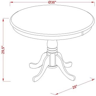 East-West Furniture ANBO5-CAP-C Wooden Dining Table Set- 4 Amazing Dining Roo...