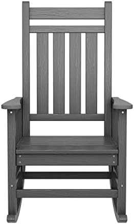 SERWALL Outdoor Rocking Chair Set of 2, HDPE Rocking Chairs for Adult, Grey |...