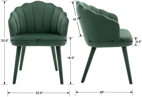 Velvet Dining Chairs Set of 2 Modern Living Room Chairs with Petal Back &...