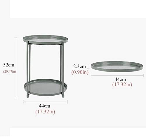 Telephone Table, Tray Metal End Table,Side Table Round Tray,Removable Tray Ou...