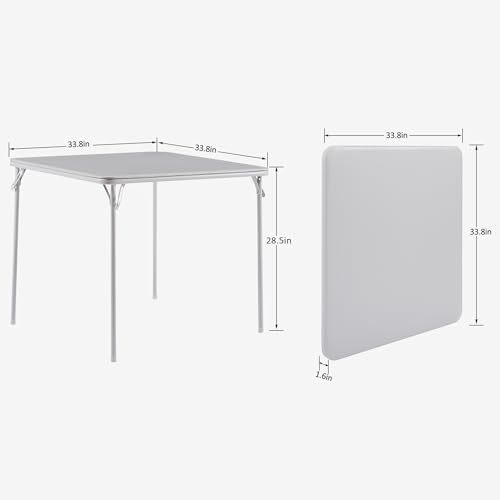 VECELO Portable Folding Card Table Square and Chair Set (5pc) with Collapsibl...