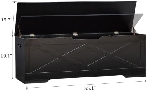 55.1" Storage Bench,Storage Chest for Entryway, Mudroom & Bedroom | ...