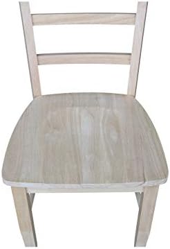 IC International Concepts Set of 2 Madrid Solid Wood Chairs, Unfinished