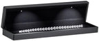 Allure - Luxury Bracelet Box With LED Light, Elegant Diamond Bracelet Case, For Unique Proposal, Engagement Or Wedding, Long Rectanglar Black Velvet Interior Jewelry Display Gift Box.