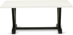 East West Furniture VT627 V-Style Modern Dining Table - a Rectangle Kitchen Table Top with Stylish Legs, 40x72 Inch, Multi-Color