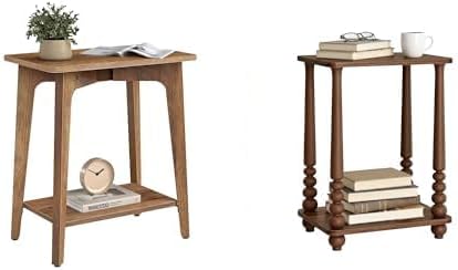 VASAGLE Small Rectangular End Table, Accent Nightstand for Small Spaces,Honey...