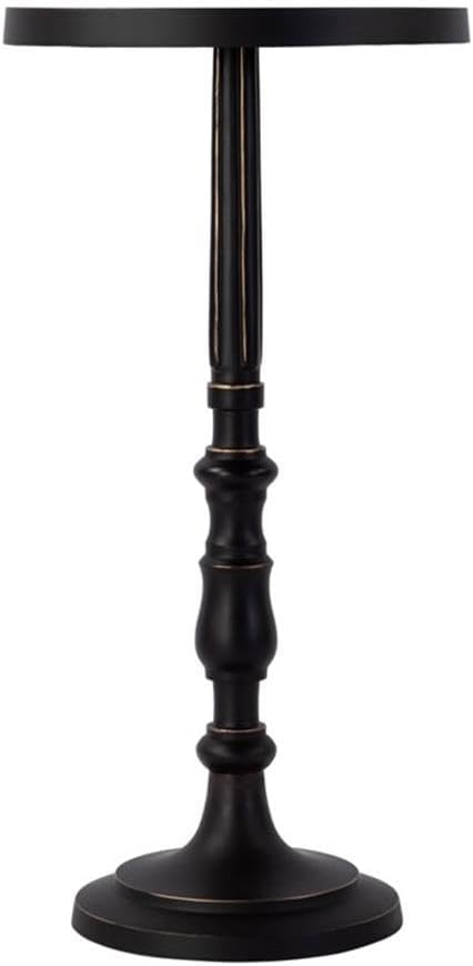 Beaumont Lane Round Metal Pedestal End Table, 12" W x 23.5" H, Bron...