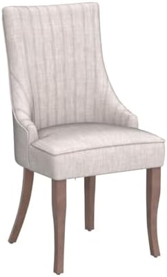mikibama Linen Dining Chairs Set of 2 Channel Tufted Kitchen Dinner Chair Com...