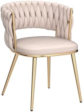 KCC Velvet Dining Chairs Set of 2,Woven Chairs with Metal Legs,Green | Modern...