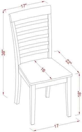 East West Furniture POML5-SBR-W 5 Piece Modern Dining Table Set Includes an O...