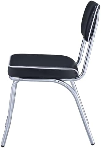 Coaster Home Furnishings Retro Set of 2 Open Back Dining Side Chairs Faux Lea...