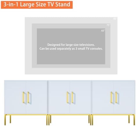 JOZZBY Buffet Sideboard Cabinet Set of 3 with Storage and Adjustable Shelves,...