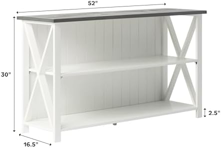 Walker Edison 2 Tier Modern Farmhouse Wood Bookcase Bookshelf Storage Home Of...