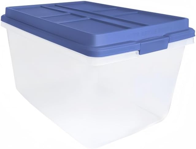 72 Qt Clear Plastic Storage Bin with Latch Lid, Heavy Duty Stackable Tote | 7...