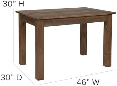 Merrick Lane Jessamine 46" x 30" Rectangular Rustic Solid Pine Farm...