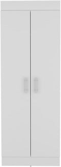 23.6" D*11.9" W*66.8" H Freestanding Kitchen Pantry with 4 Shelves, Double Door, Rectangular Storage Cabinet, Modern Minimalist, for Living Room, Dining Room, White