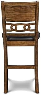 New Classic Furniture Gia 3-Piece Drop Leaf Counter Table Set with 2 Chairs, ...