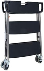Winco Folding Utility Cart, 38-3/4”Wx20-3/4”Dx36”H, PP Shelves, SS Uprights, 4" Casters