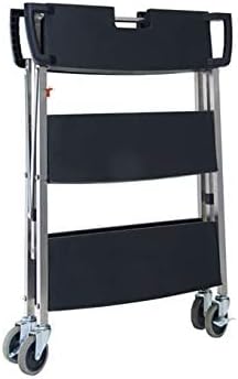 Winco Folding Utility Cart, 38-3/4”Wx20-3/4”Dx36”H, PP Shelves, SS Uprights, 4" Casters