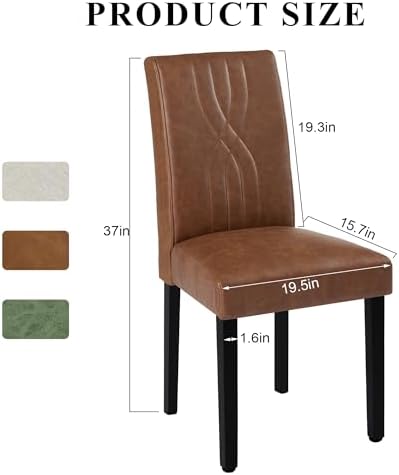 VECELO Upholstered Dining Chairs Set of 4, Modern PU Leather High Back Chairs...