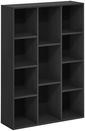 Furinno LUDER Book Shelf, 11-Cube Bookshelf, Reversible Bookcase, 9.4 x 29.1 ...