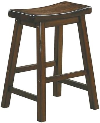 Homelegance Saddleback 24-Inch Height Barstool, Cherry, Set of 2
