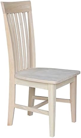 Set of 2 Tall Mission Dining Chairs Solid Parawood, Upgrade Your Dining Exper...