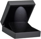 Allure,Luxury Earring & Pendant Box With LED Light, Square Shaped Elegant Diamond Pendant & Earring Case, Black Velvet Interior Jewelry Display Gift Box For Unique Proposal, Engagement Or Wedding