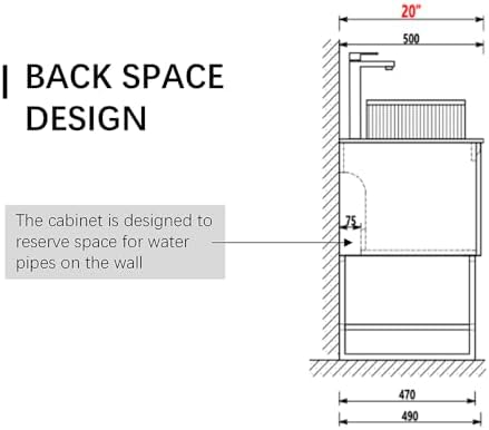 48" Bathroom Vanity with Vessel Sink & 3 Soft-Closing Doors & Op...