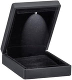 Allure - Luxury Pendant Box With LED Light, Square Shaped Elegant Diamond Pendant Case, For Unique Proposal, Engagement Or Wedding, Small, Black Velvet Interior Jewelry Display Gift Box.