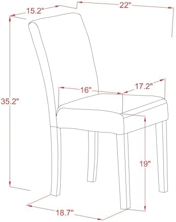 East West Furniture ABP6T24 Abbott Parson Chairs - Black Color Linen Fabric U...