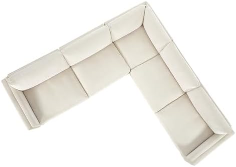 CHITA 114” Super Large Sectional Modular Sofa, Down Filled, 5 Seat, Linen | D...