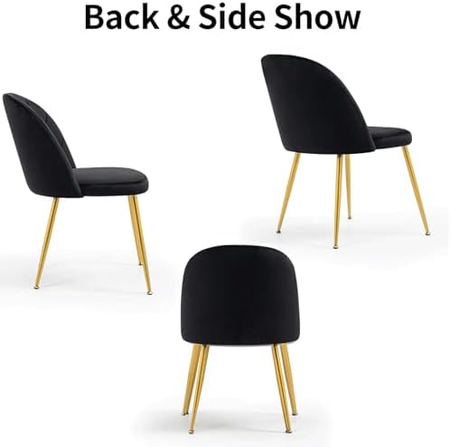 Velvet Dining Chairs Set of 4, Upholstered Mid Century Modern Dining Room Cha...
