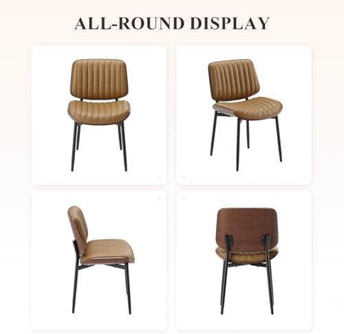 MALOL Leather Dining Chairs Set of 6, Modern Upholstered Dining Room Kitchen ...