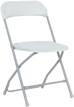 Office Star Resin 5-Piece Folding Square Table and Chair Set, Light Grey