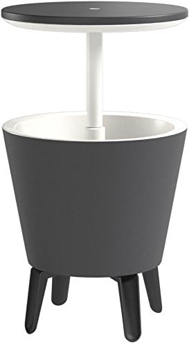 Keter Modern Cool Bar Outdoor Patio Furniture and Hot Tub Side Table with 7.5...