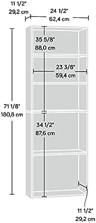Sauder Beginnings 5-Shelf Bookcase, Bookshelf with Adjustable Storage Shelves...