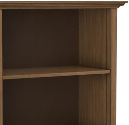 SIMPLIHOME Amherst 70" Tall Solid Wood 5-Shelf Bookcase in Brown